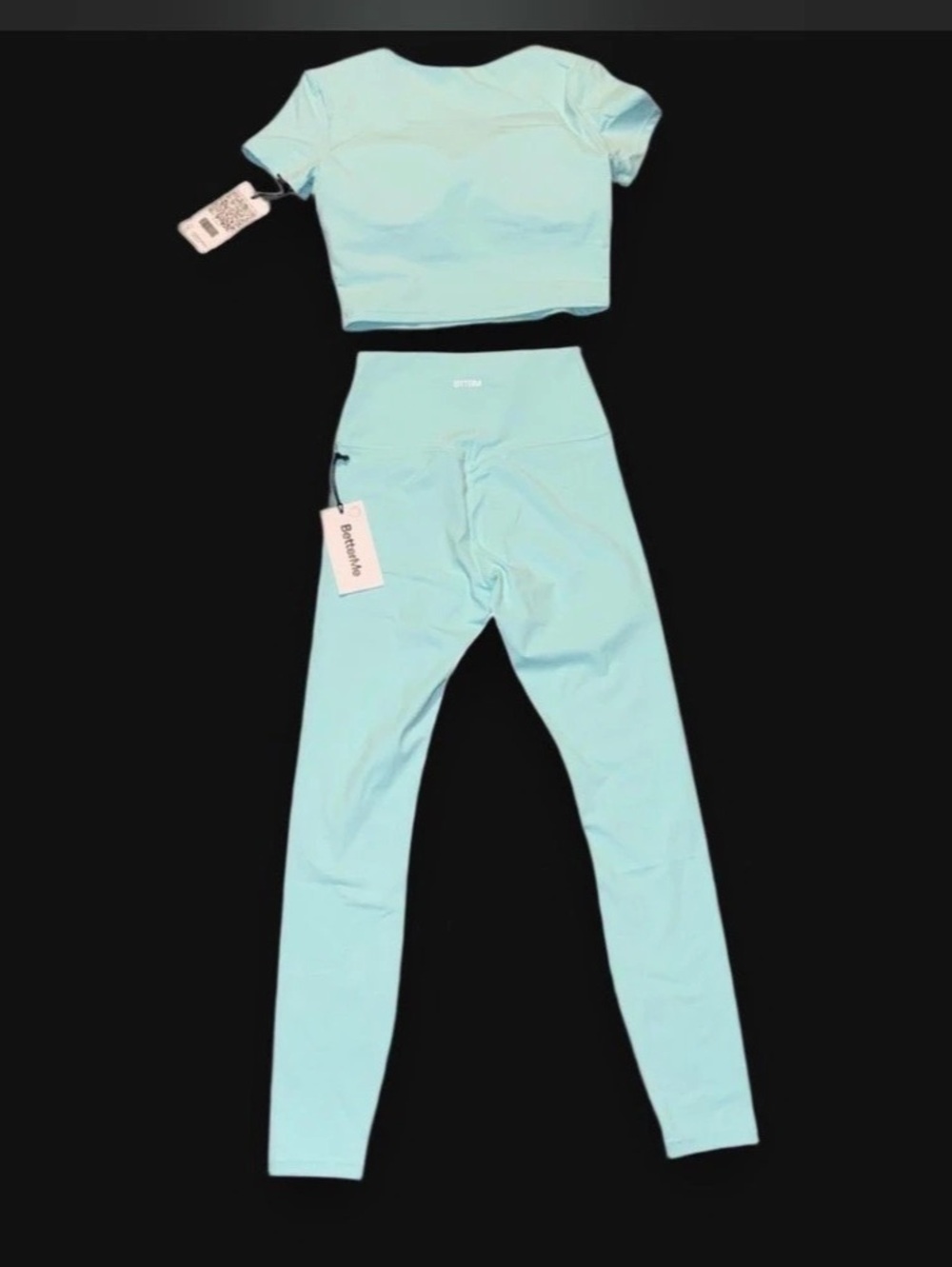 BTTRM Blue Crop Top & Leggings Set Size small NWT